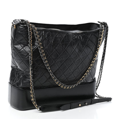 Chanel Aged Calfskin Quilted Maxi Gabrielle Hobo Black 3 of 9