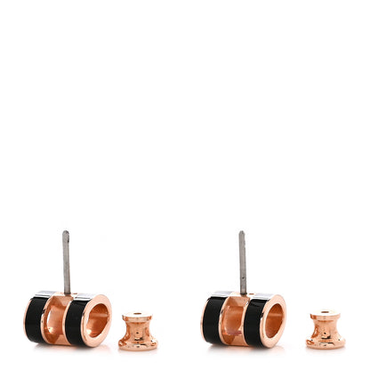 Hermes Rose Gold Lacquered Mini Pop H Earrings Black 5 of 6