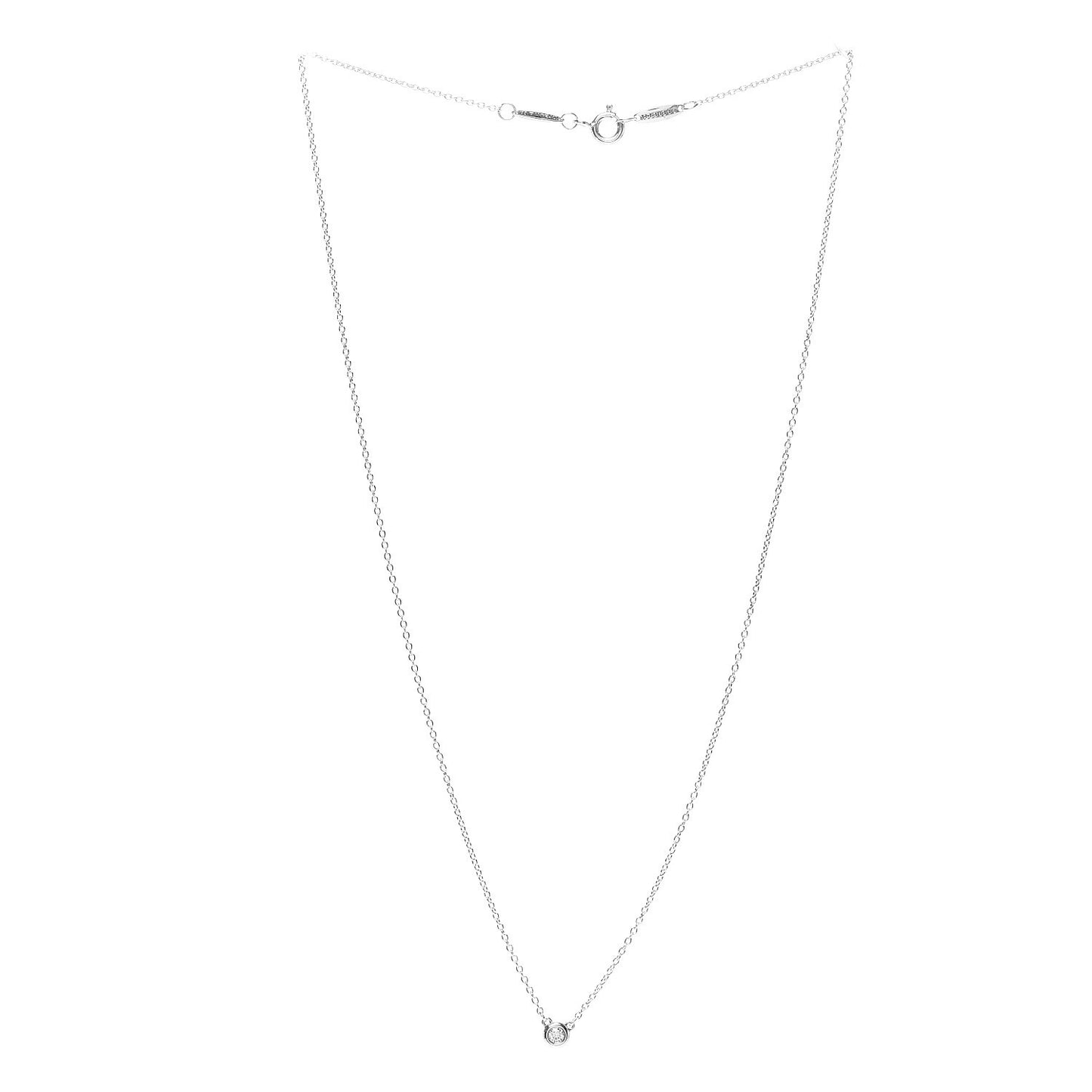 Sterling Silver Diamond .05ct Elsa Peretti Diamonds by the Yard Pendant Necklace
