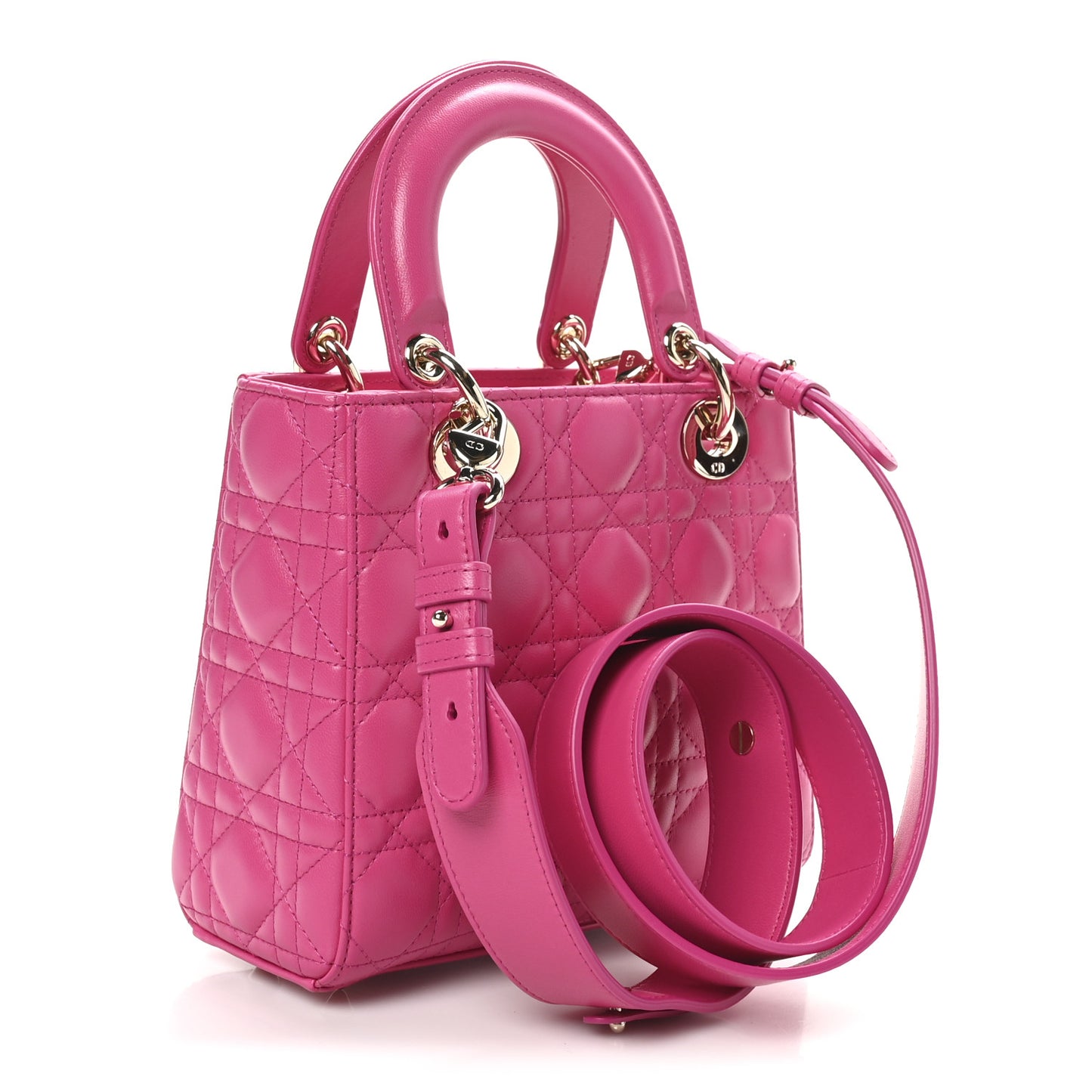 Lambskin Cannage Small My ABCDior Lady Dior Fuchsia