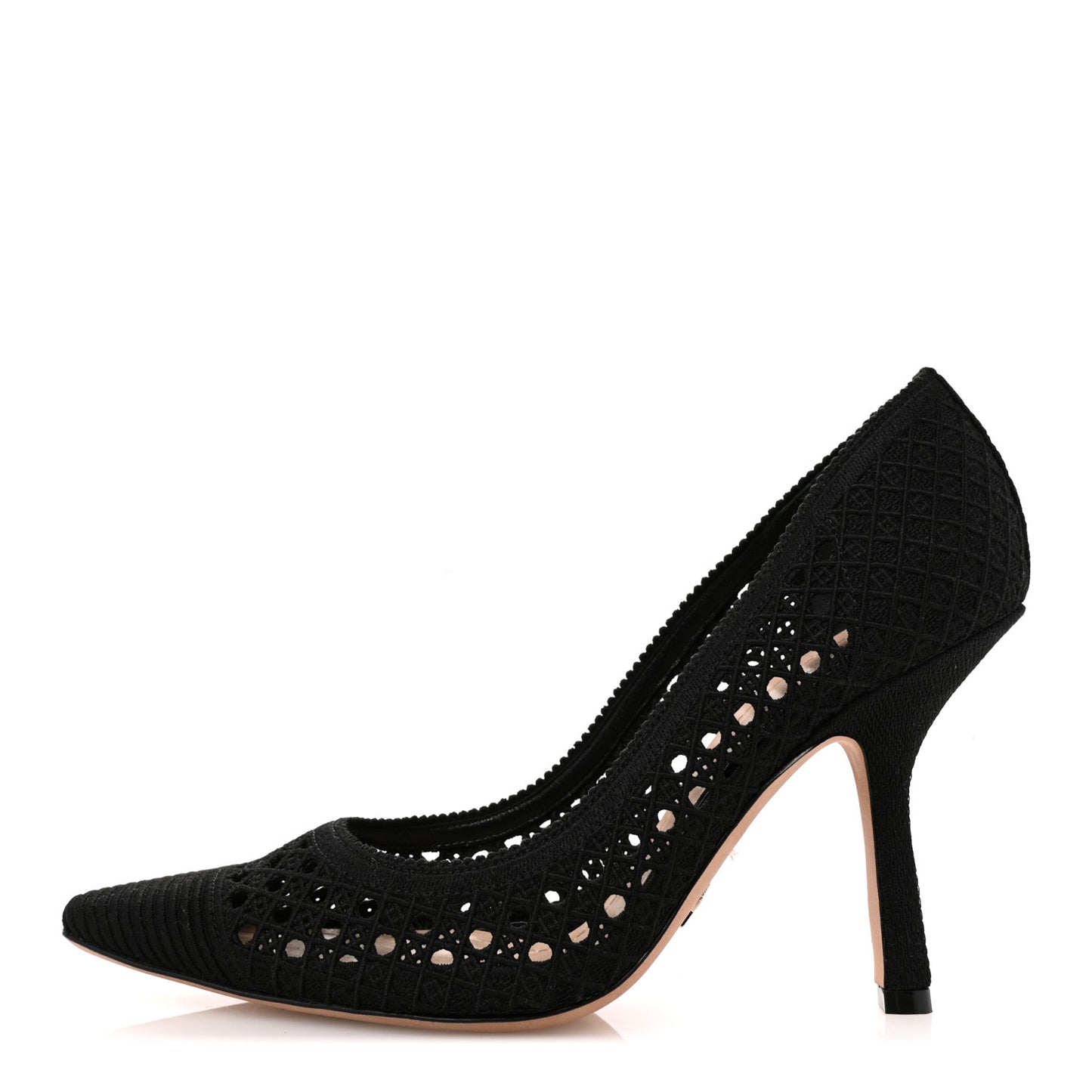 Mesh Cotton Cannage Dior Capture 100mm Pumps 38.5 Black