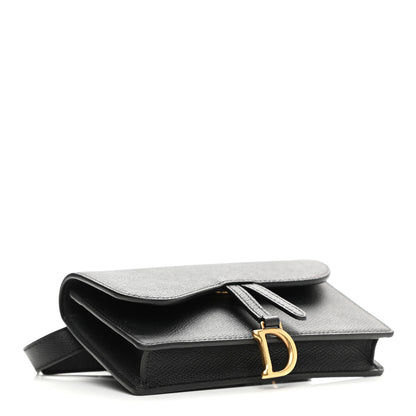 Christian Dior Grained Calfskin Saddle Belt Clutch Black 4 of 10