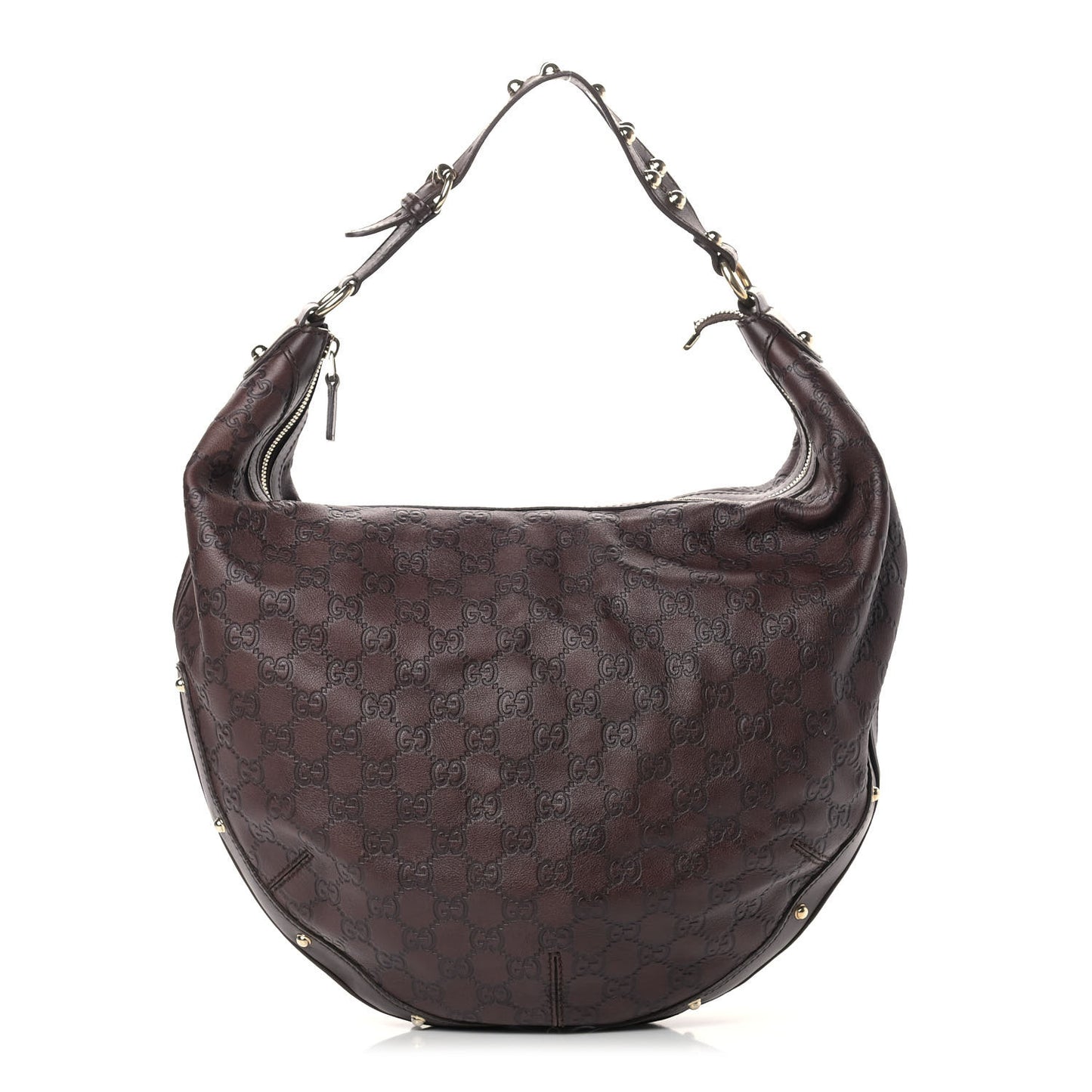 Guccissima Large Biba Hobo Dark Brown