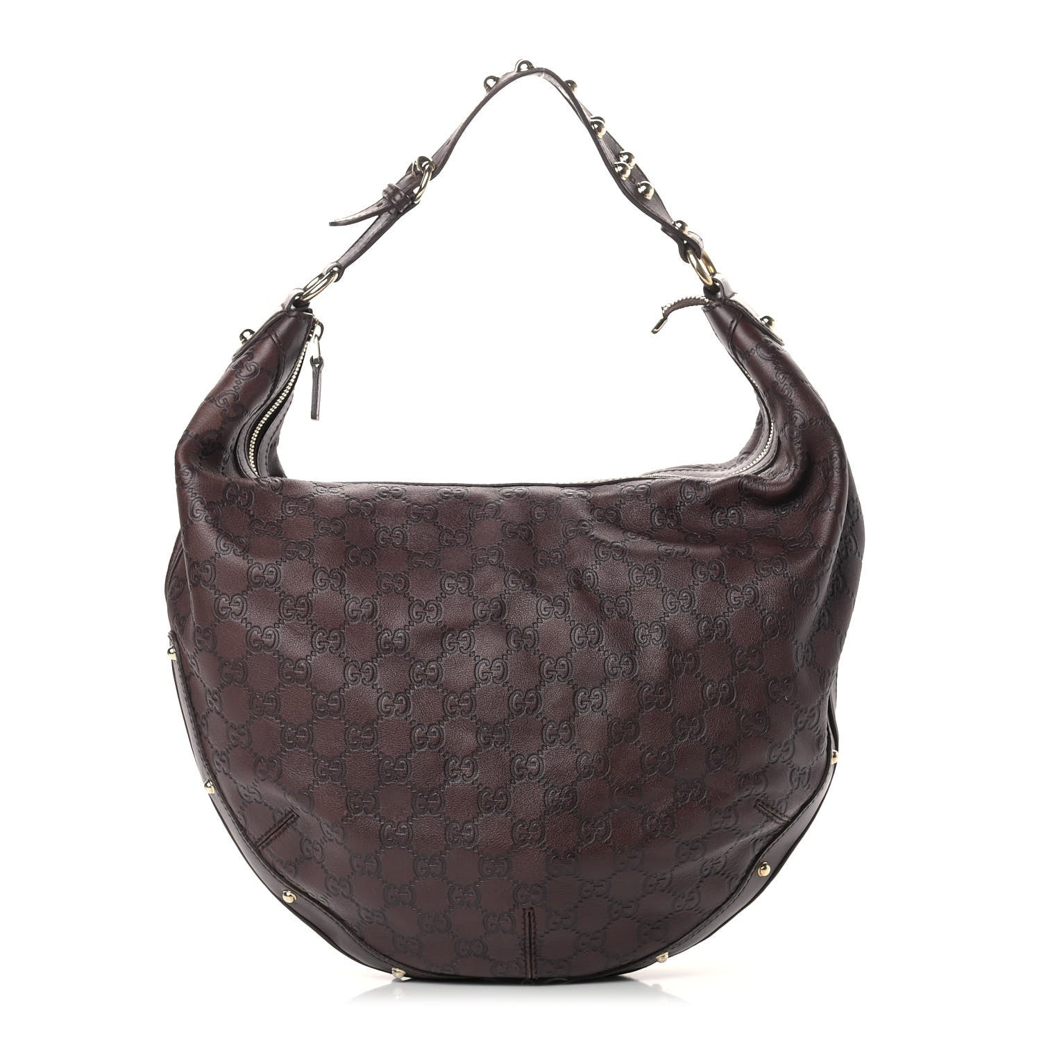 Gucci Guccissima Large Biba Hobo Dark Brown 1 of 11
