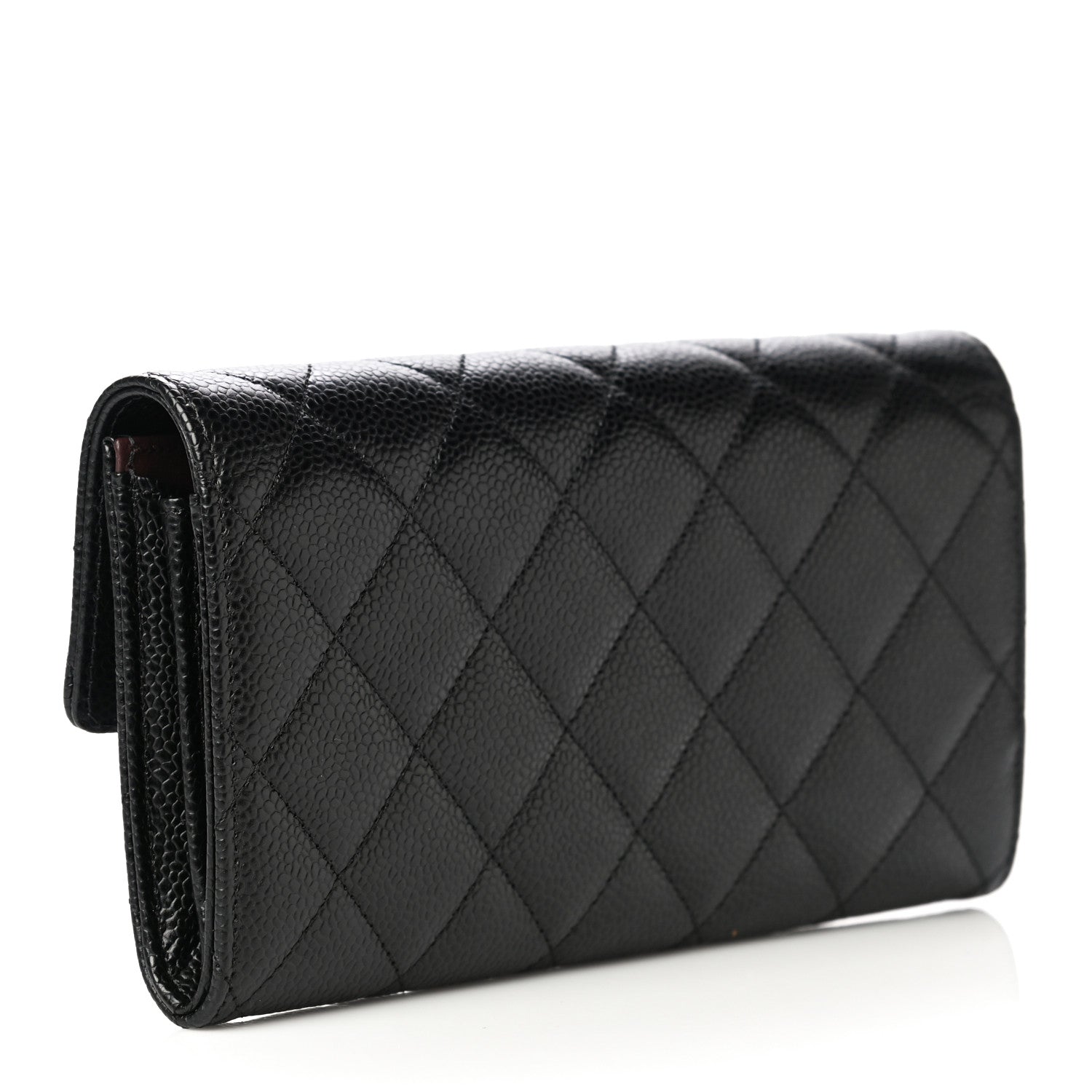 Chanel Caviar Quilted Large Gusset Flap Wallet Black 4 of 12