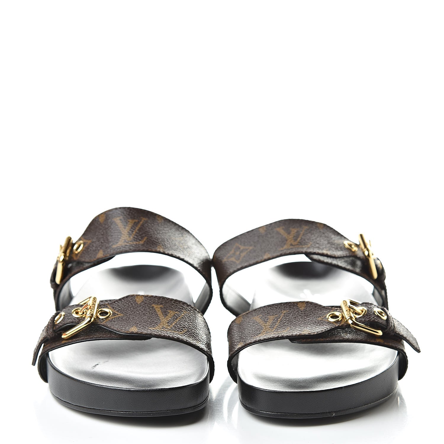 Louis Vuitton Monogram Bom Dia Mule Sandals 39.5 Black 2 of 8