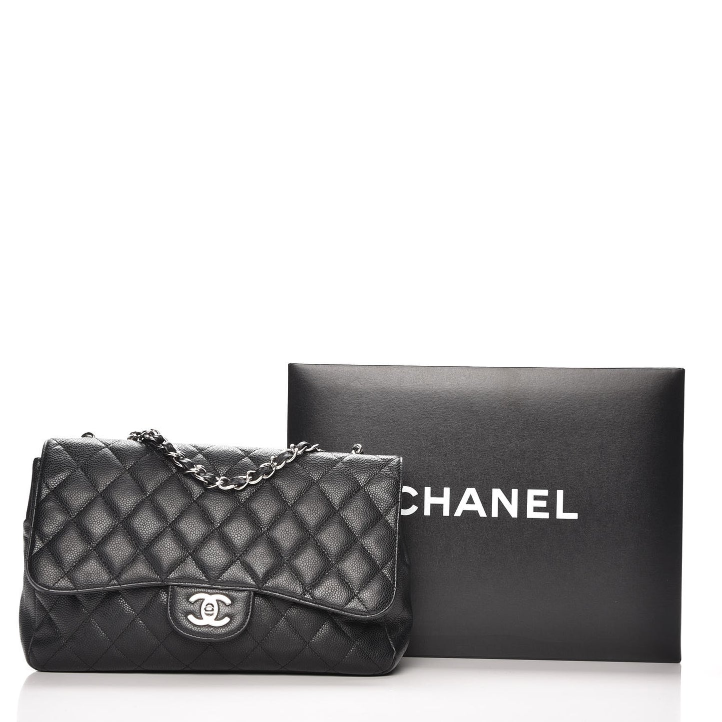 Caviar Quilted Jumbo Single Flap Black