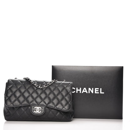 Chanel Caviar Quilted Jumbo Single Flap Black 8 of 19