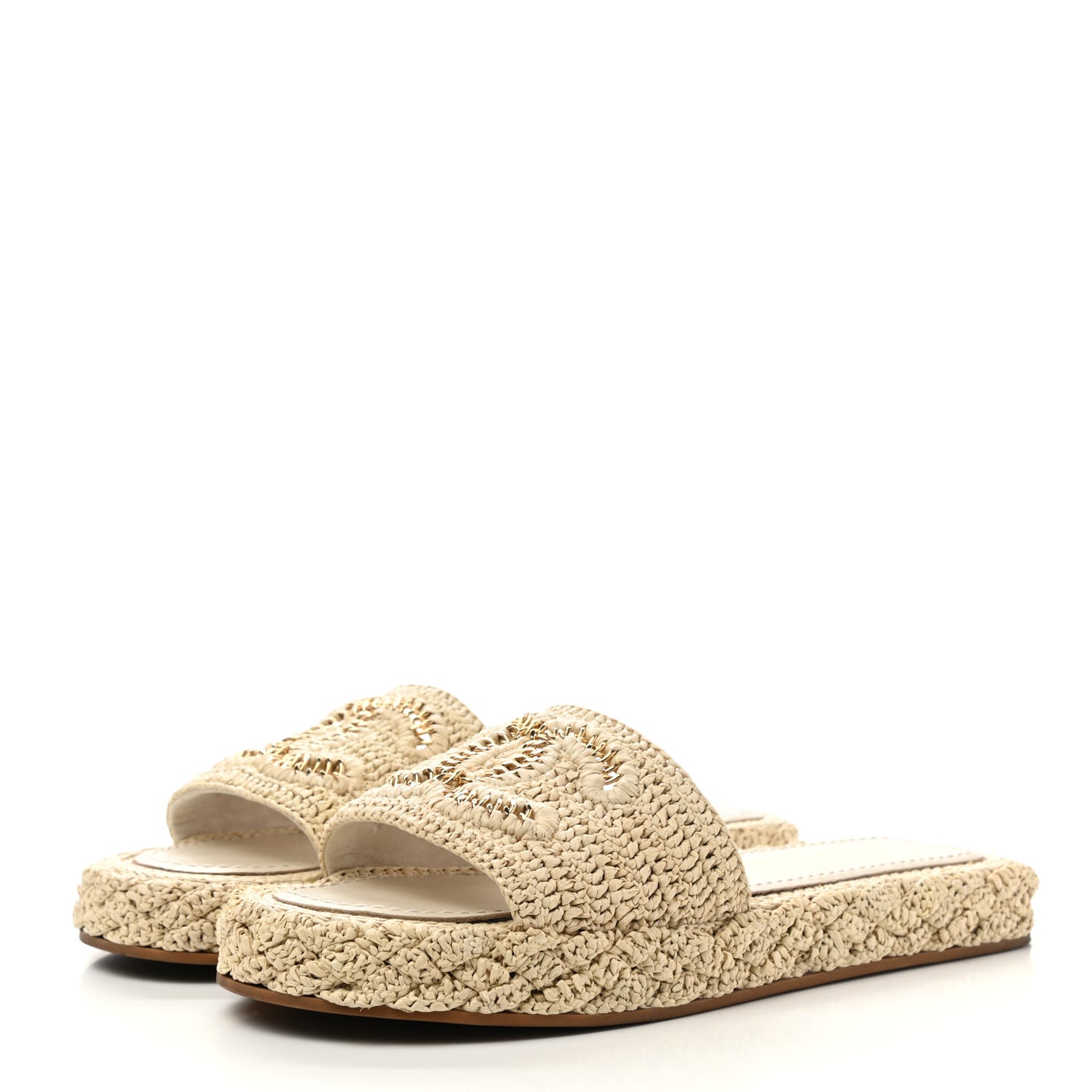 Cord Braided CC Mules 39 Light Beige