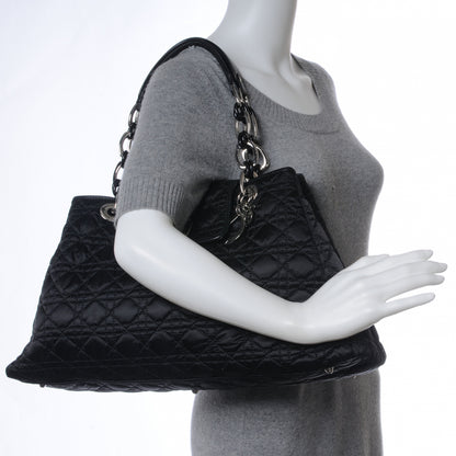 Christian Dior Nylon Cannage Medium Charming Lock Tote Black 2 of 7