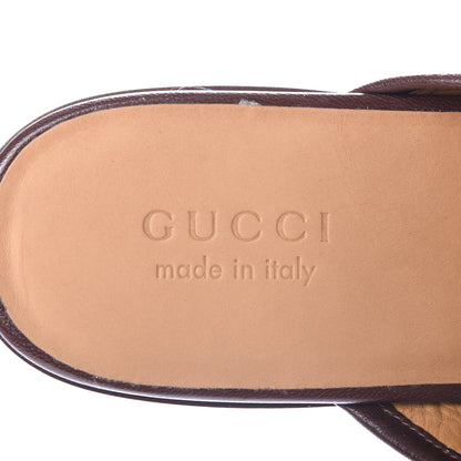 Gucci Goatskin Mens Horsebit Slippers 8.5 Light Brown 7 of 9
