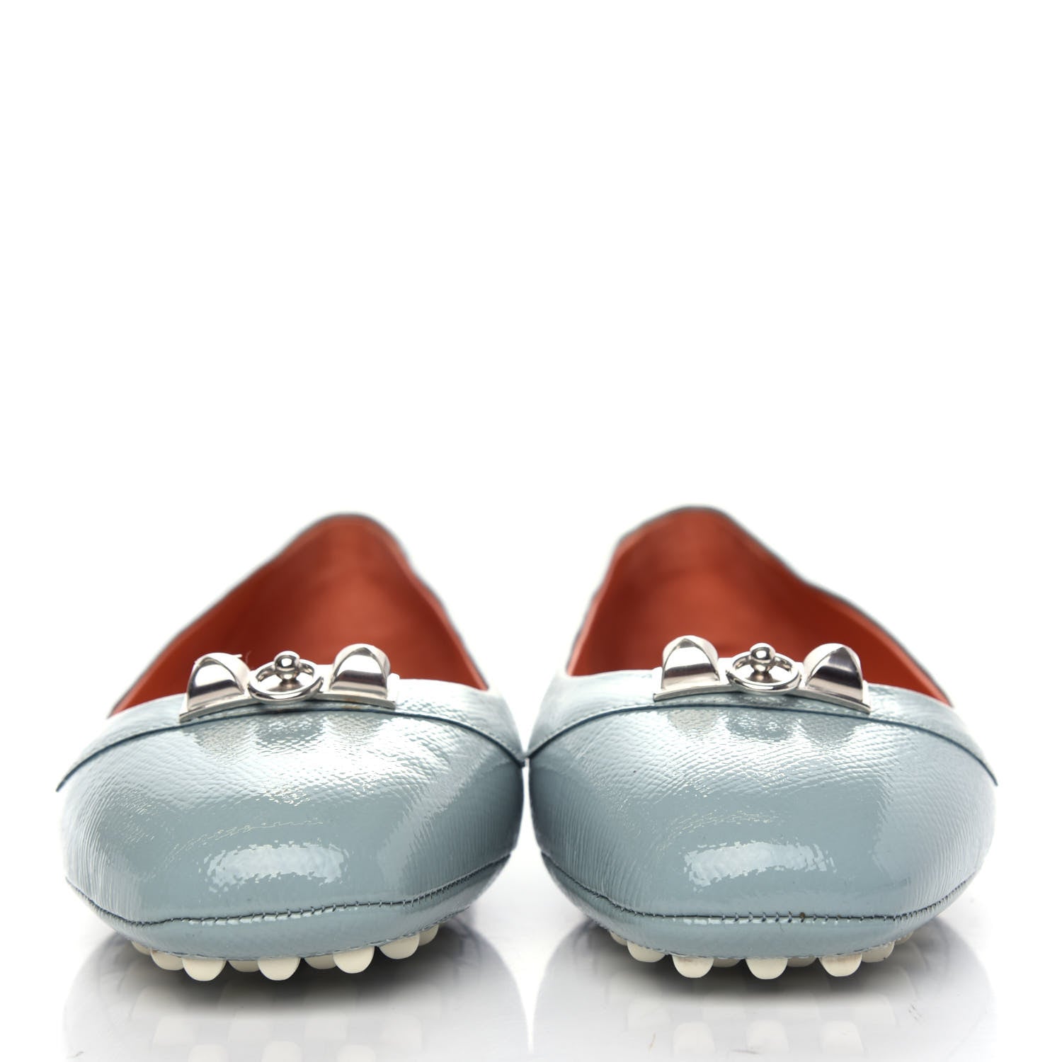Hermes Patent Epsom Liberty Ballerina Flats 37.5 Ciel 2 of 9