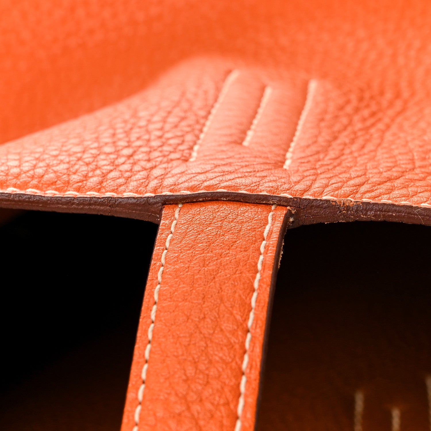 Hermes Taurillon Clemence Double Sens 45 Reversible Tote Orange Gold 17 of 17