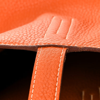Hermes Taurillon Clemence Double Sens 45 Reversible Tote Orange Gold 17 of 17