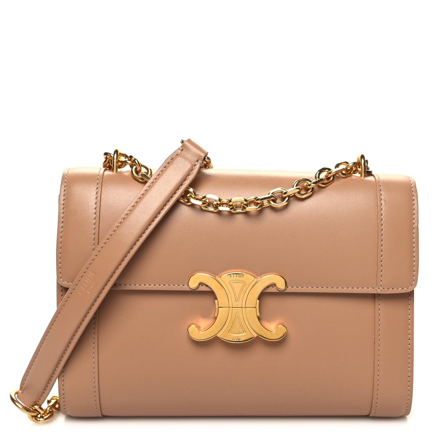 Celine Natural Calfskin Triomphe Strap Bag Nude 1 of 11