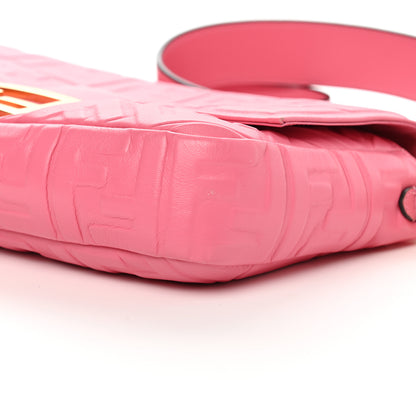 Fendi Nappa FF 1974 Embossed Baguette Rosa Fluo 10 of 15
