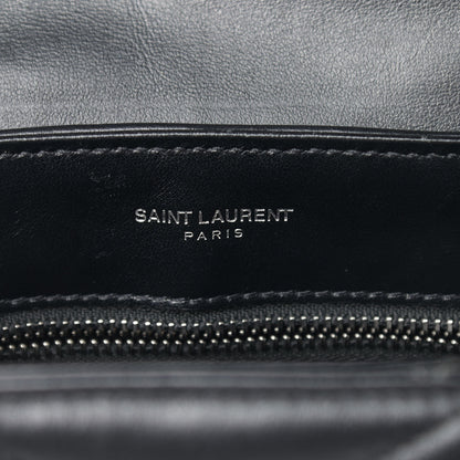 Saint Laurent Calfskin Y Quilted Monogram Toy Loulou Crossbody Bag Black 7 of 10