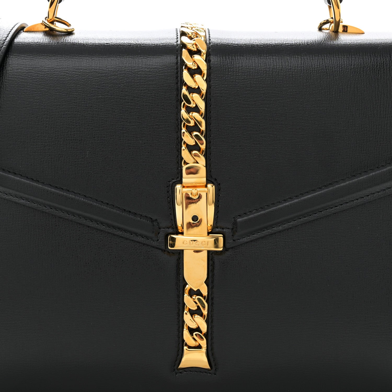Gucci Azalea Calfskin Small Black Sylvie 1969 Top Handle Bag Black 8 of 11