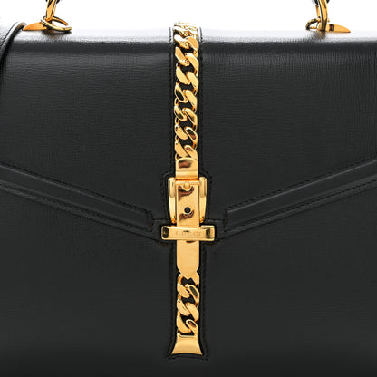 Gucci Azalea Calfskin Small Black Sylvie 1969 Top Handle Bag Black 8 of 11
