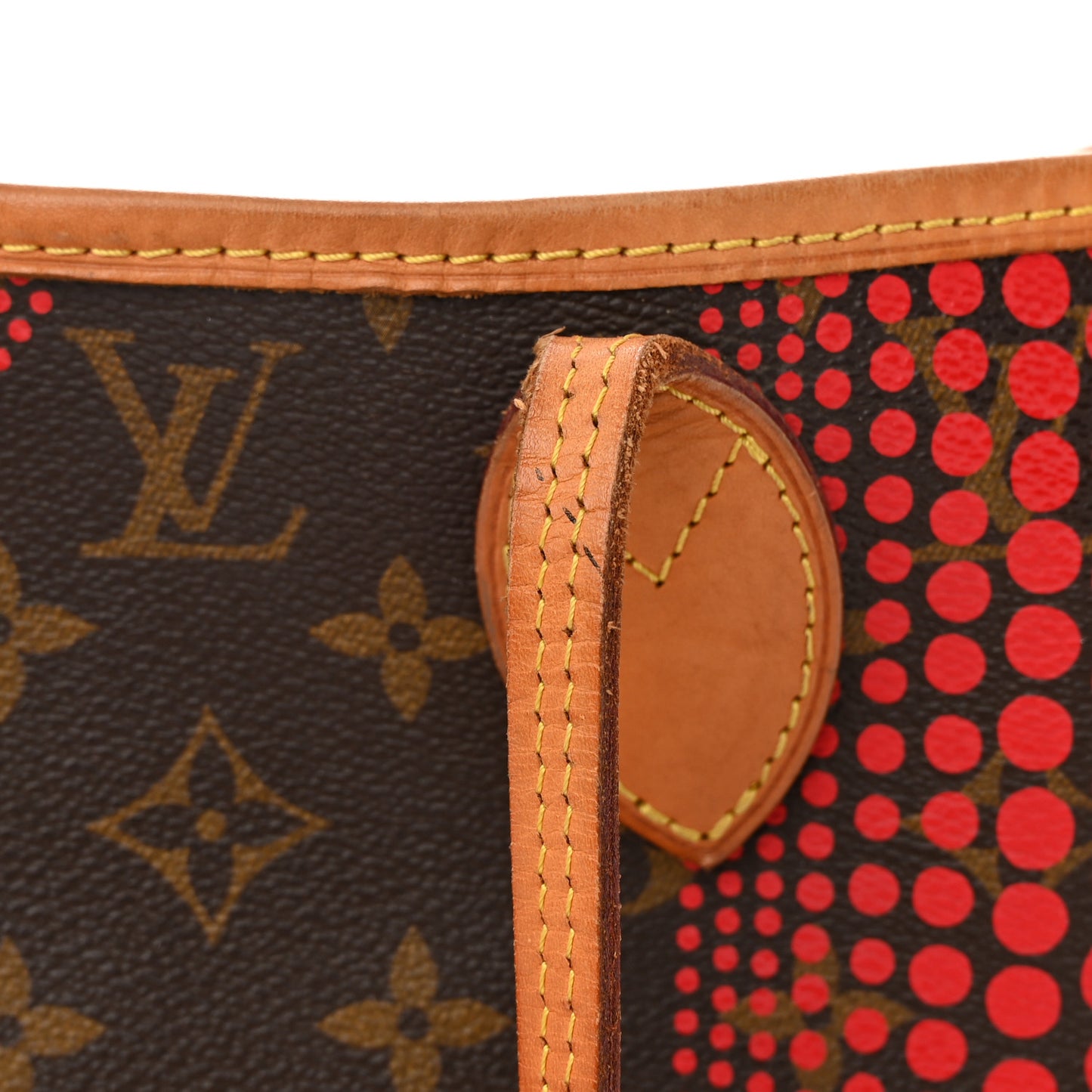 Monogram Kusama Waves Neverfull MM Red