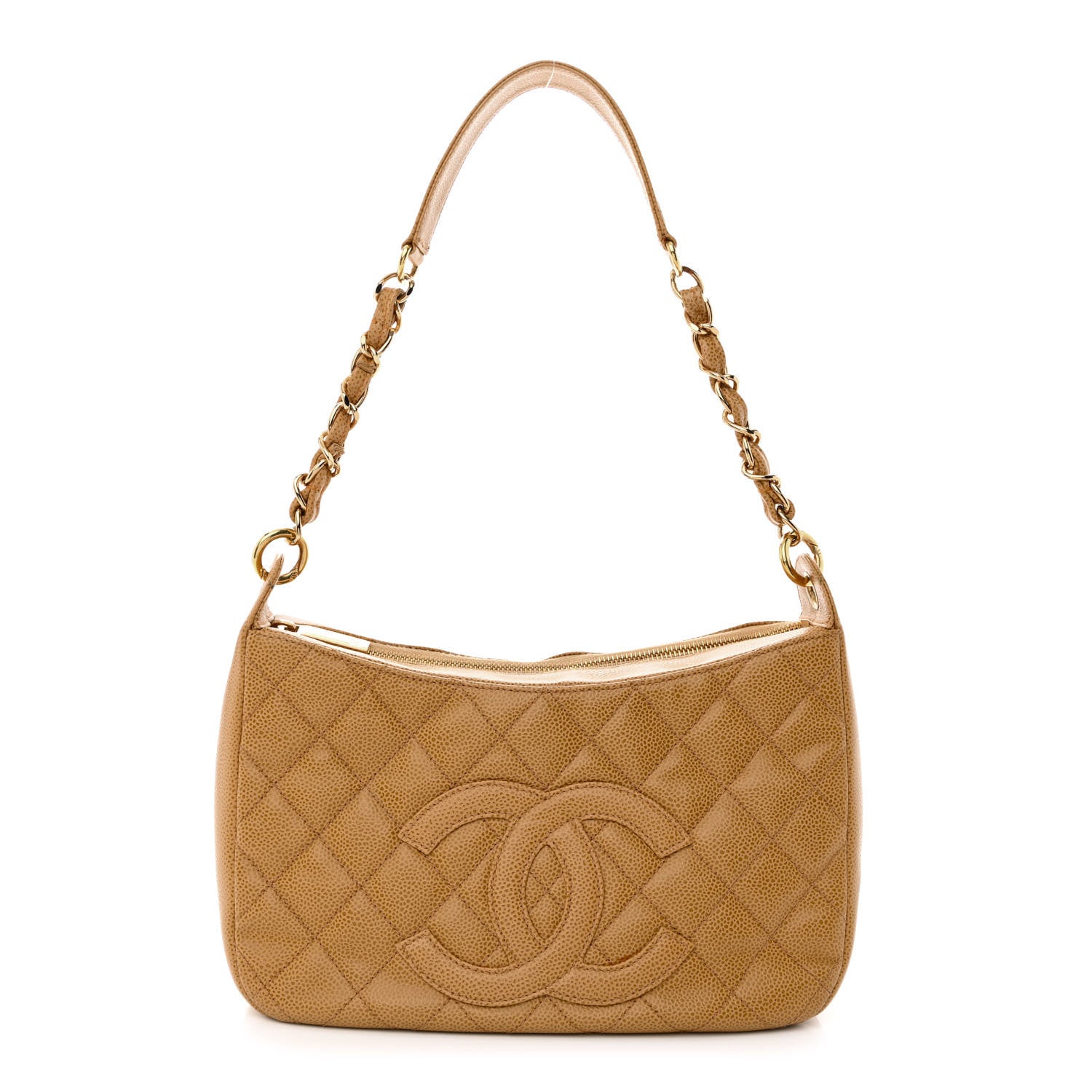Chanel Caviar Quilted Timeless CC Shoulder Bag Beige 1 of 15