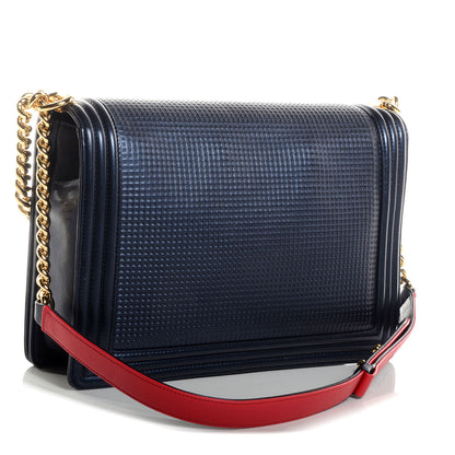 Chanel Lambskin Square Quilted Large Boy Cube Flap Navy 3 of 8