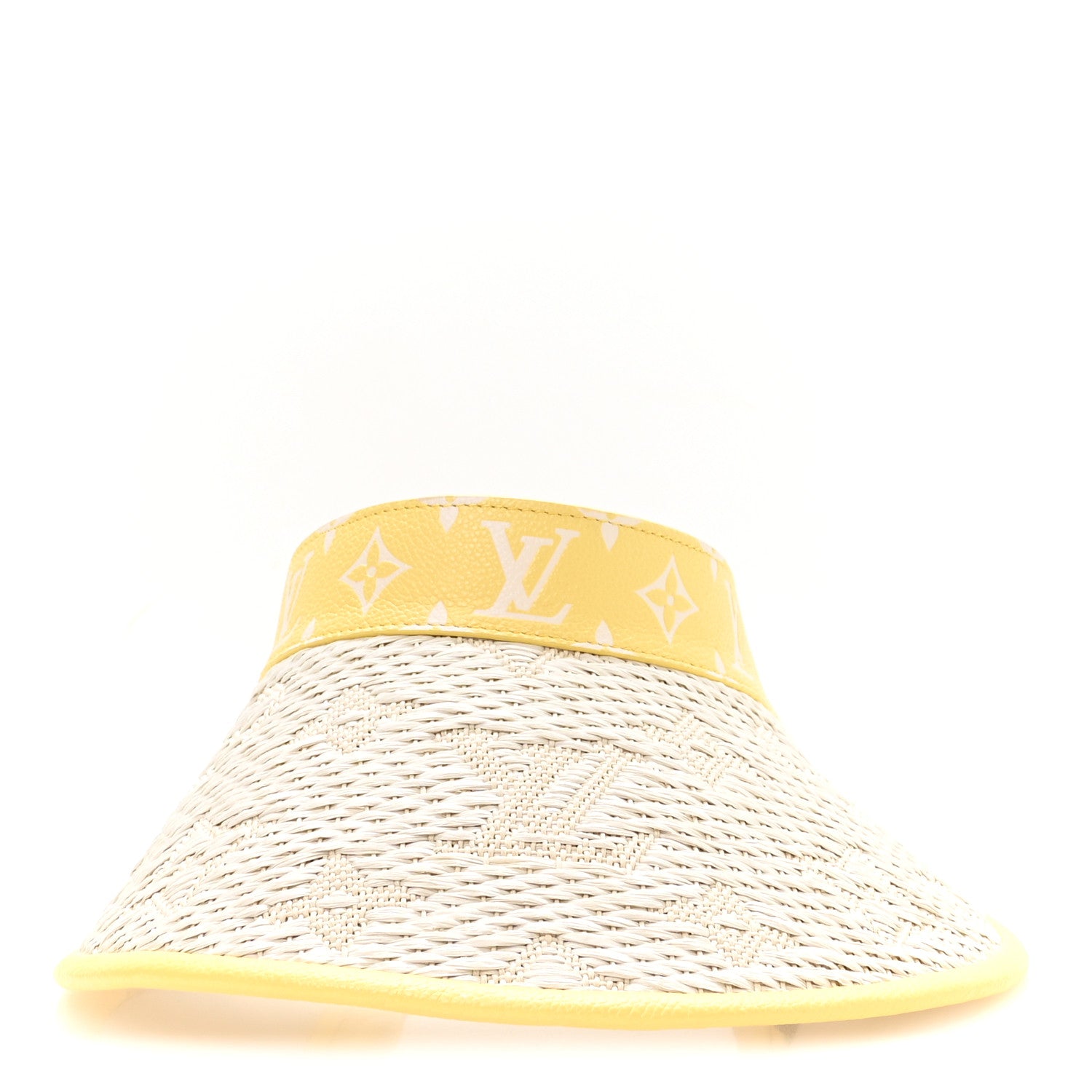 Louis Vuitton Calfskin Raffia Monogram Strawgram Visor Yellow Natural 3 of 9