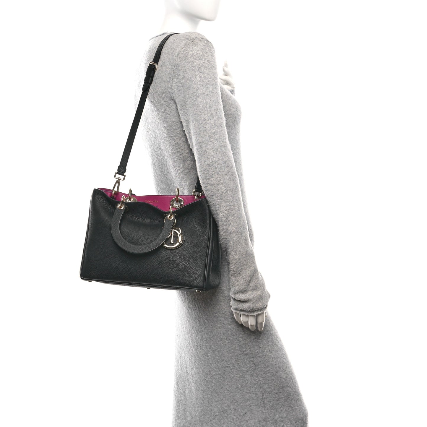 Bullcalf Medium Diorissimo Tote Black Rose Indien