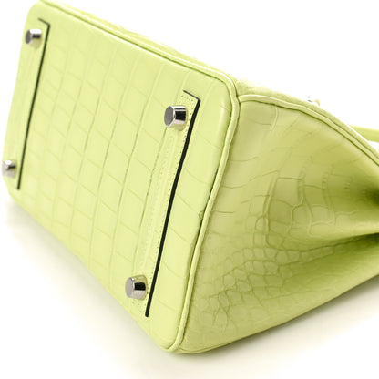Hermes Matte Alligator Birkin 25 Jaune Bourgeon 10 of 11