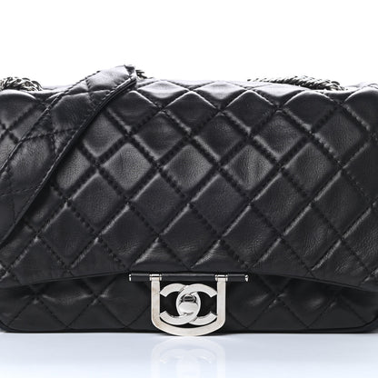 Chanel Lambskin Quilted Jumbo Icons Secret Label Flap Black 8 of 13