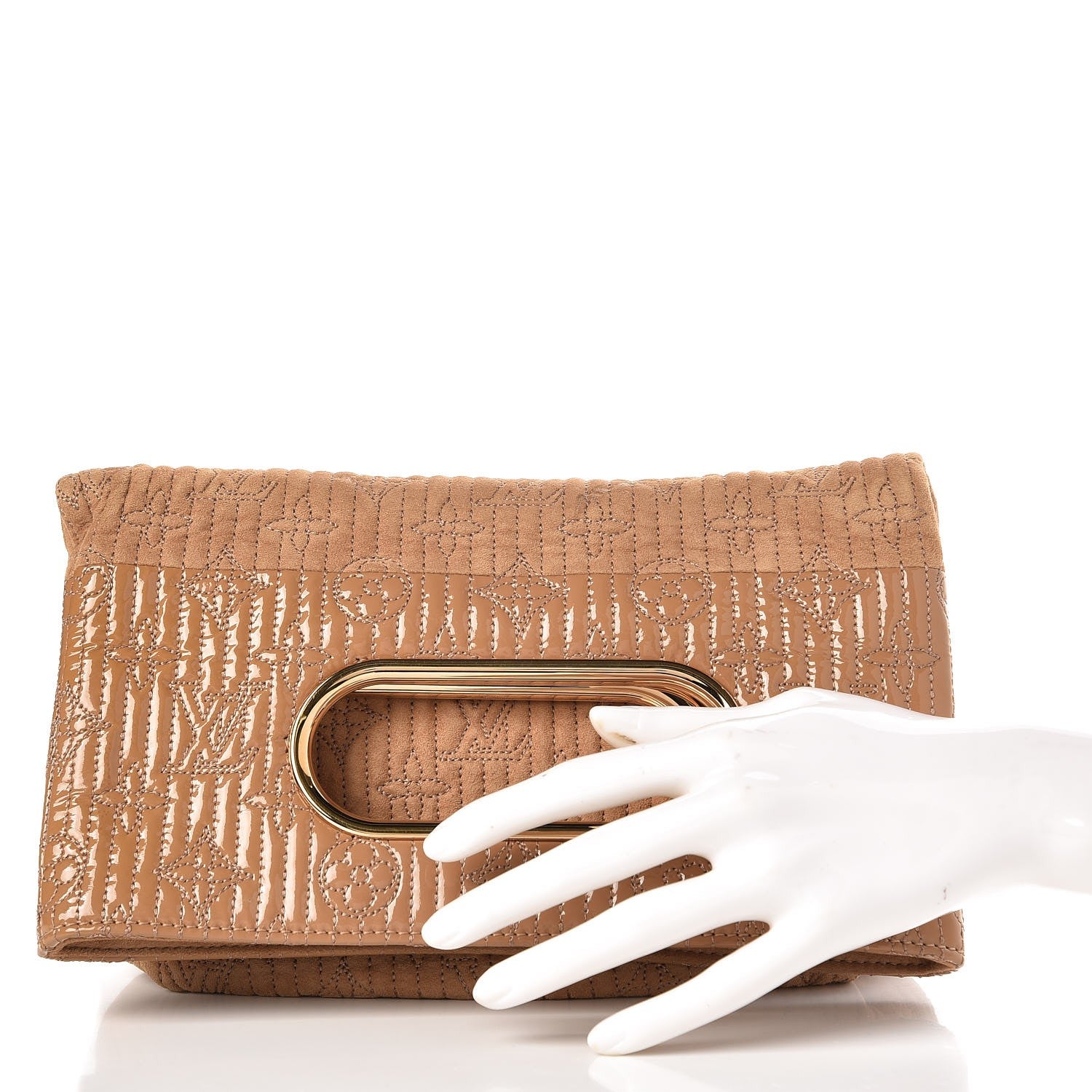 Louis Vuitton Suede Monogram Motard Afterdark Clutch Powder 2 of 7