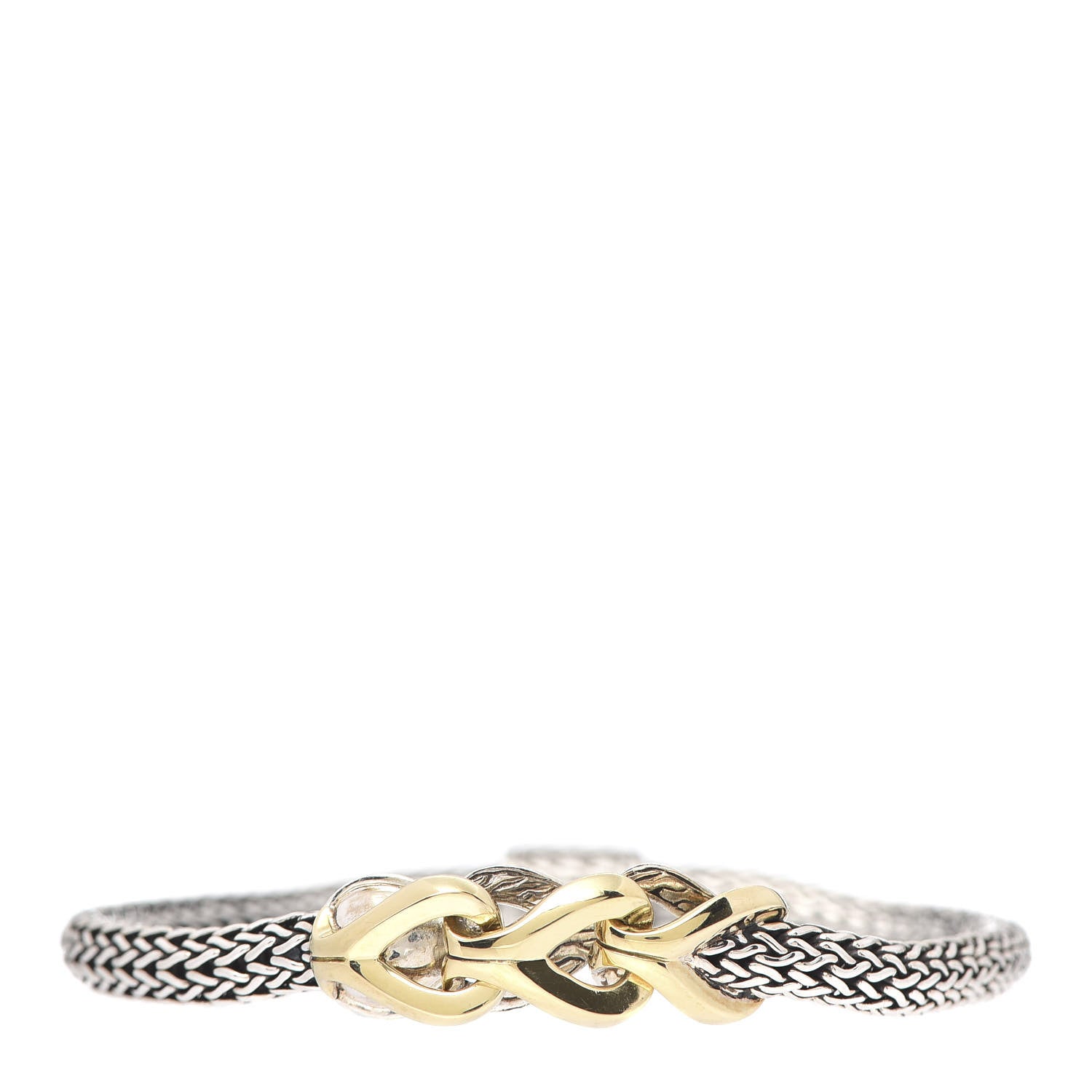 John Hardy Sterling Silver 18K Yellow Gold Reversible Asli Classic Chain Clasp Bracelet 1 of 6