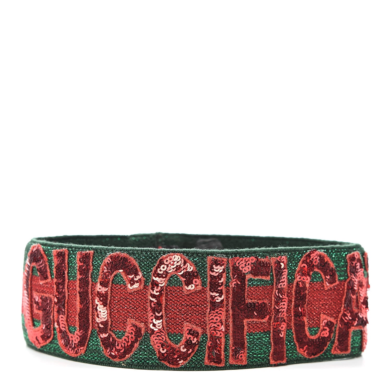 Gucci Sequin Headband Red Green 1 of 5