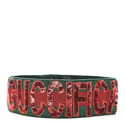 Gucci Sequin Headband Red Green 1 of 5