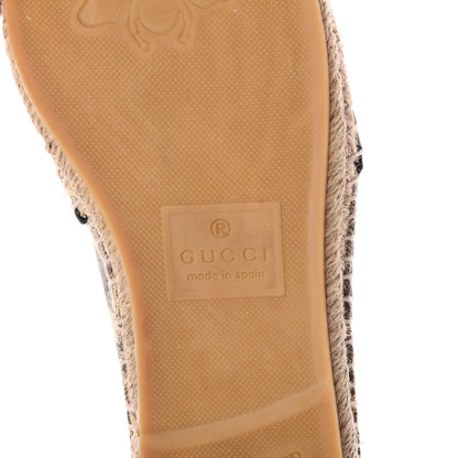 Gucci GG Supreme Monogram Bees Espadrille Flats 36.5 Beige Ebony Oro Black 6 of 7