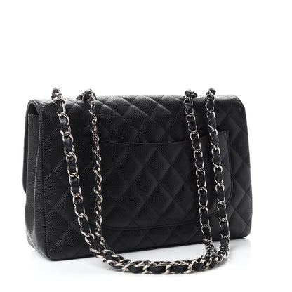 Chanel Caviar Quilted Jumbo Single Flap Black 4 of 17