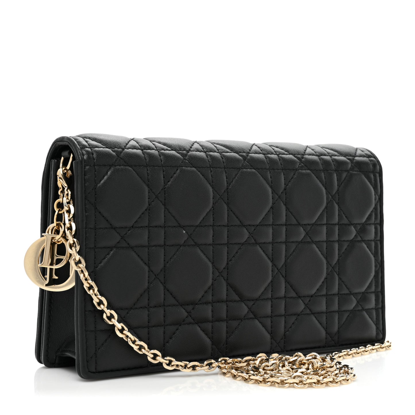 Lambskin Cannage Lady Dior Pouch Black