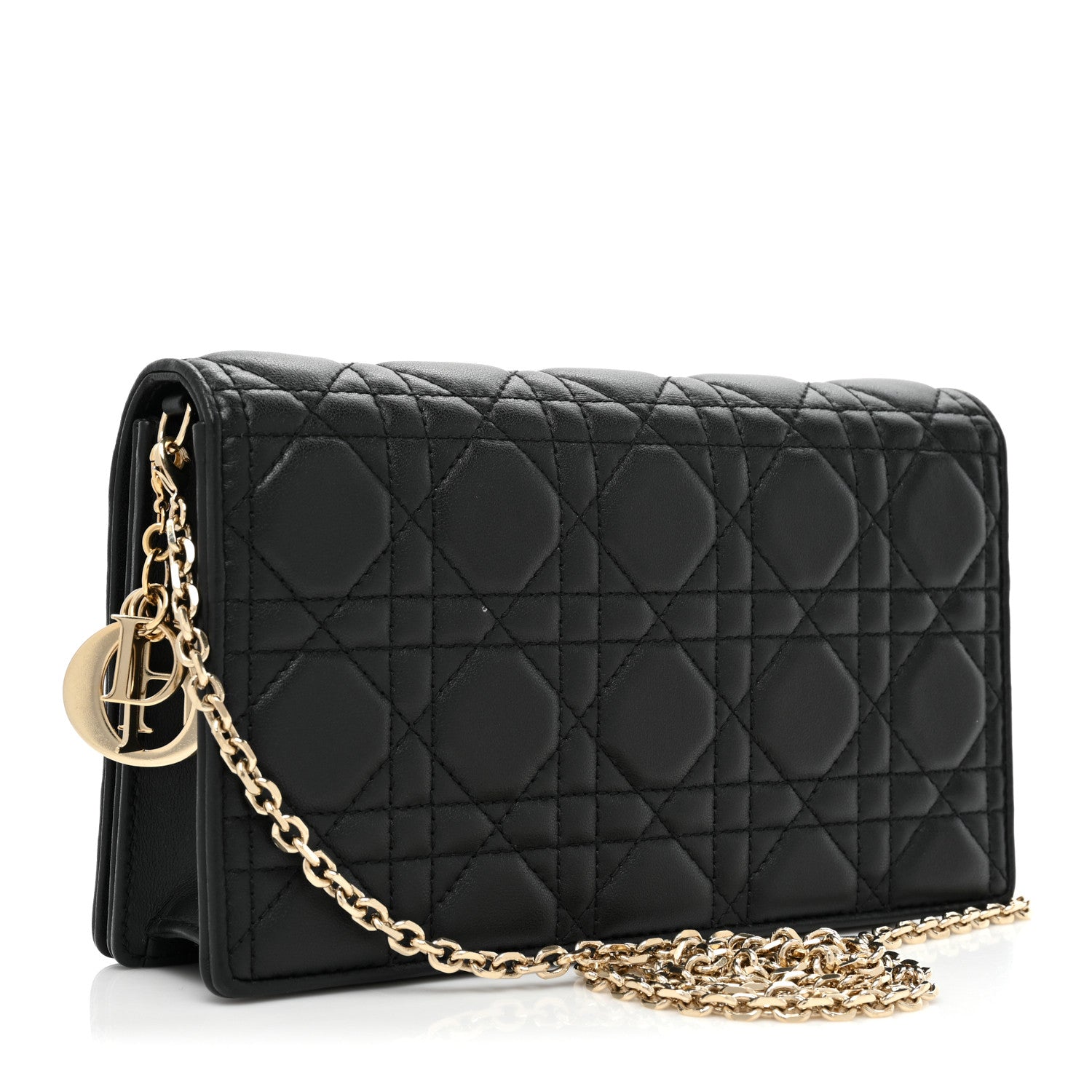 Christian Dior Lambskin Cannage Lady Dior Pouch Black 4 of 11