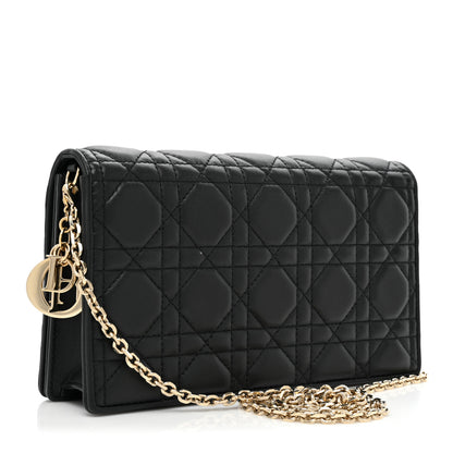 Christian Dior Lambskin Cannage Lady Dior Pouch Black 4 of 11