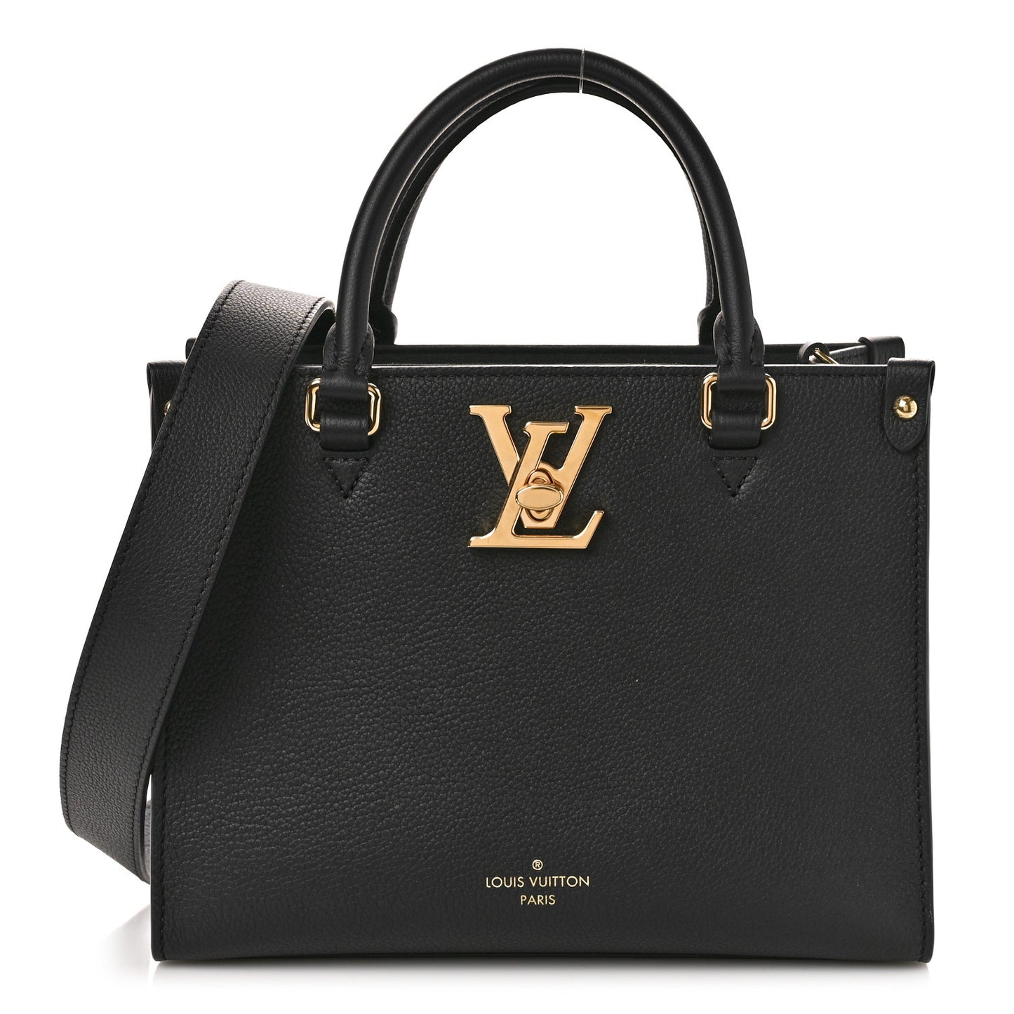 Calfskin Lock & Go Tote Black