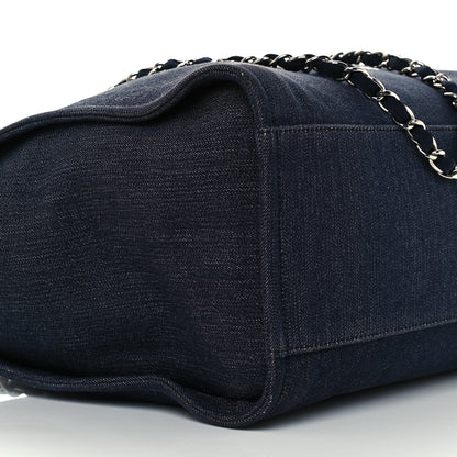 Chanel Denim Medium Deauville Tote Dark Blue 9 of 10