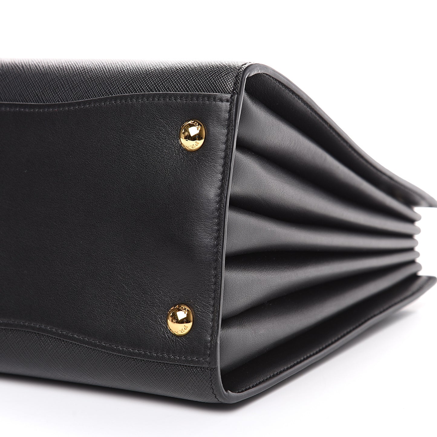 Saffiano City Calfskin Medium Bibliothèque Top Handle Black