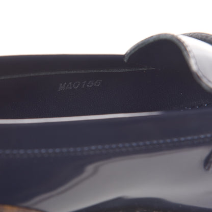 Louis Vuitton Monogram Patent Academy Flat Loafers 36 Navy 10 of 13