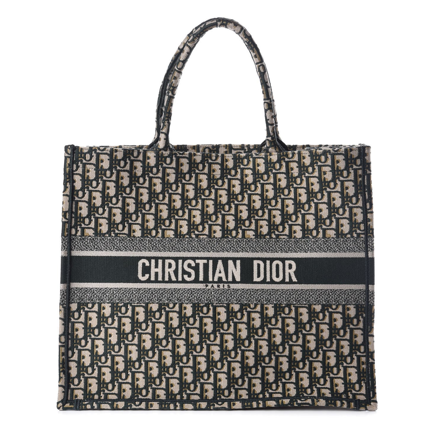 Oblique Large Book Tote Vert Multicolor