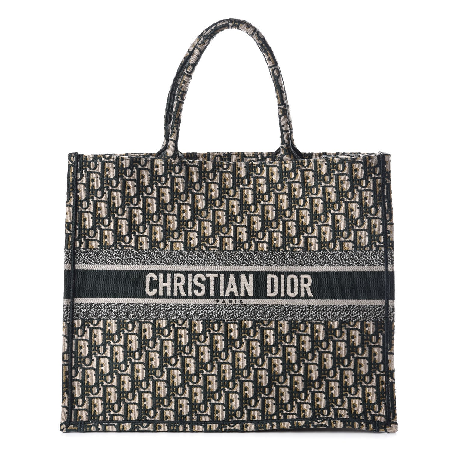 Christian Dior Oblique Large Book Tote Vert Multicolor 1 of 10