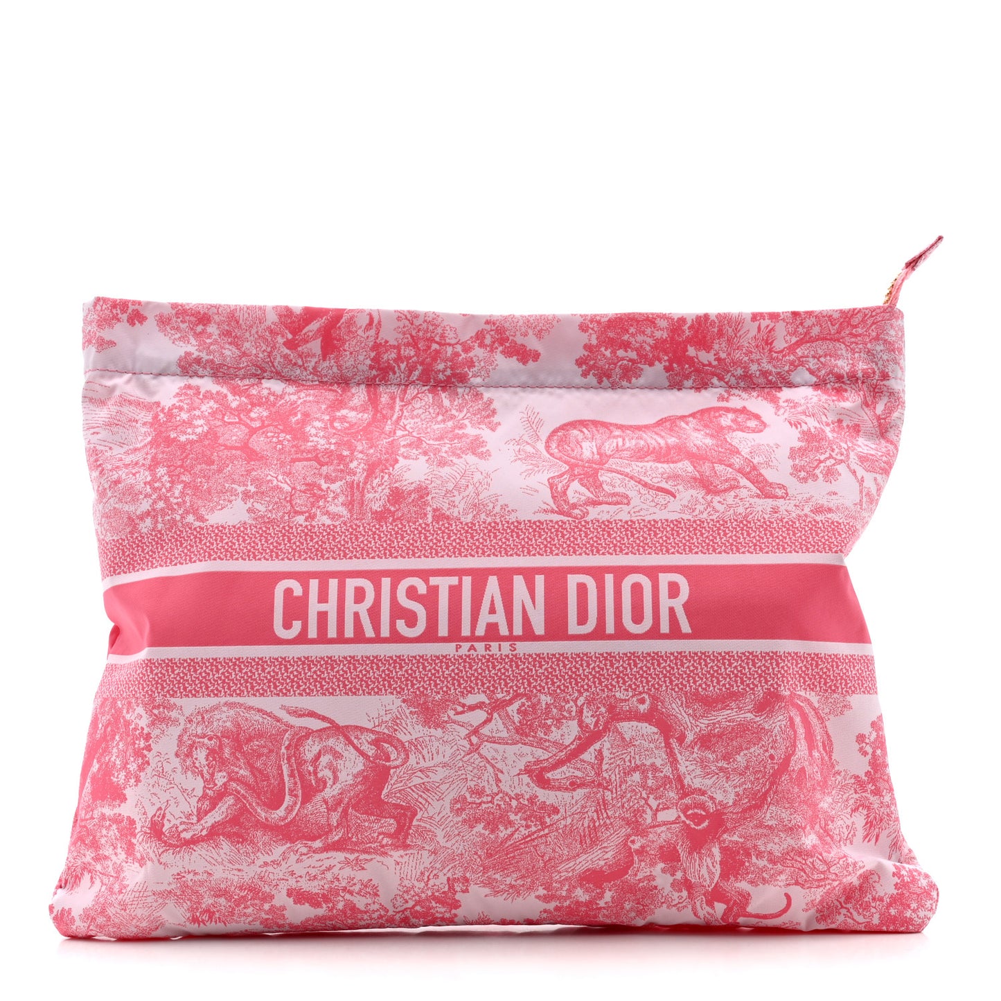 Canvas Toile De Jouy Diortravel Zipped Pouch Pink