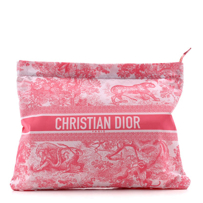Christian Dior Canvas Toile De Jouy Diortravel Zipped Pouch Pink 1 of 8