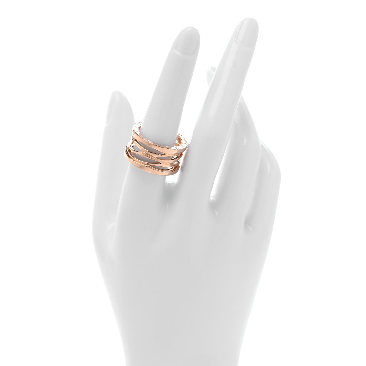 Bulgari 18K Rose Gold B.Zero1 Legend Four-Band Ring 58 8.5 2 of 4