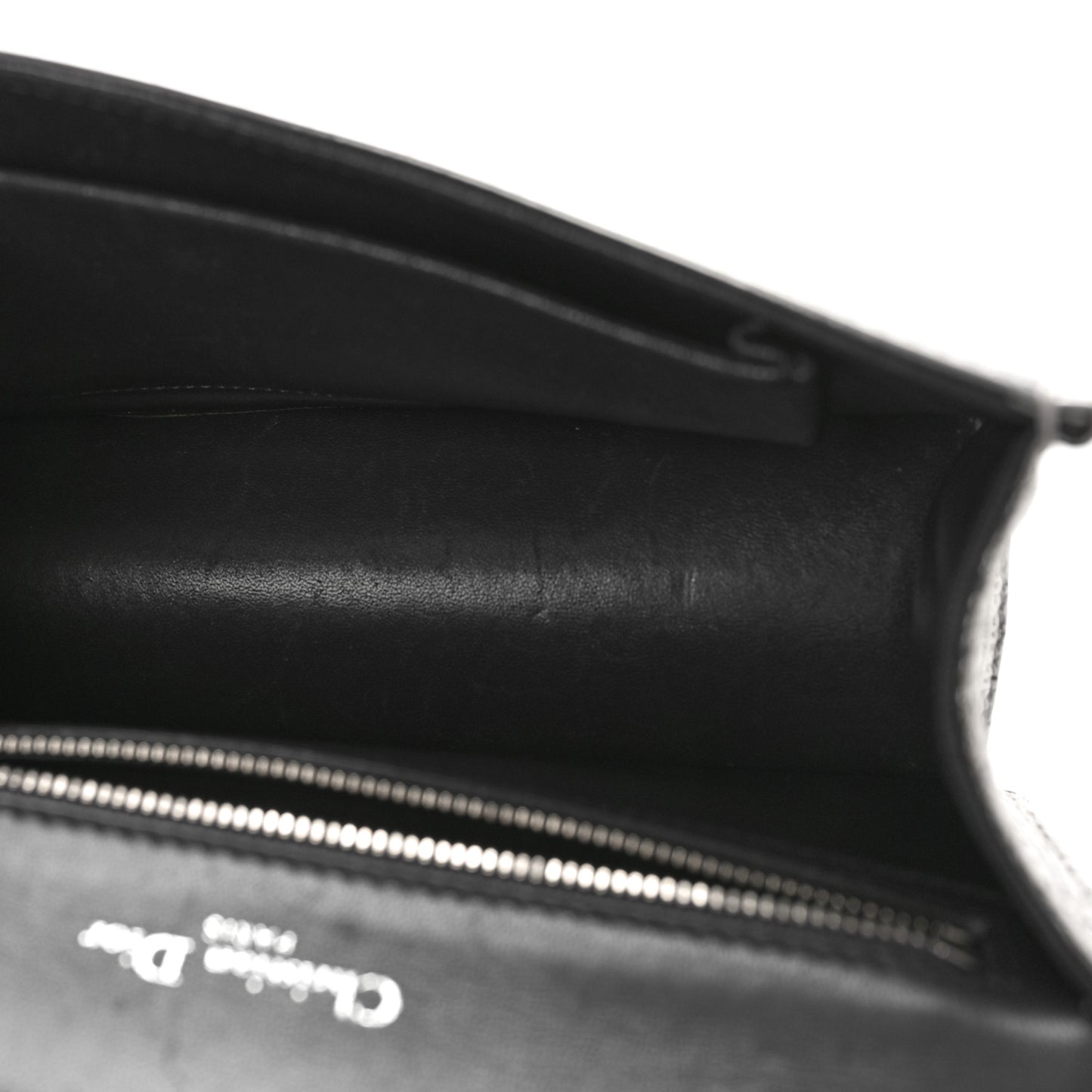 Metallic Patent Micro-Cannage Small Diorama Flap Bag Silver