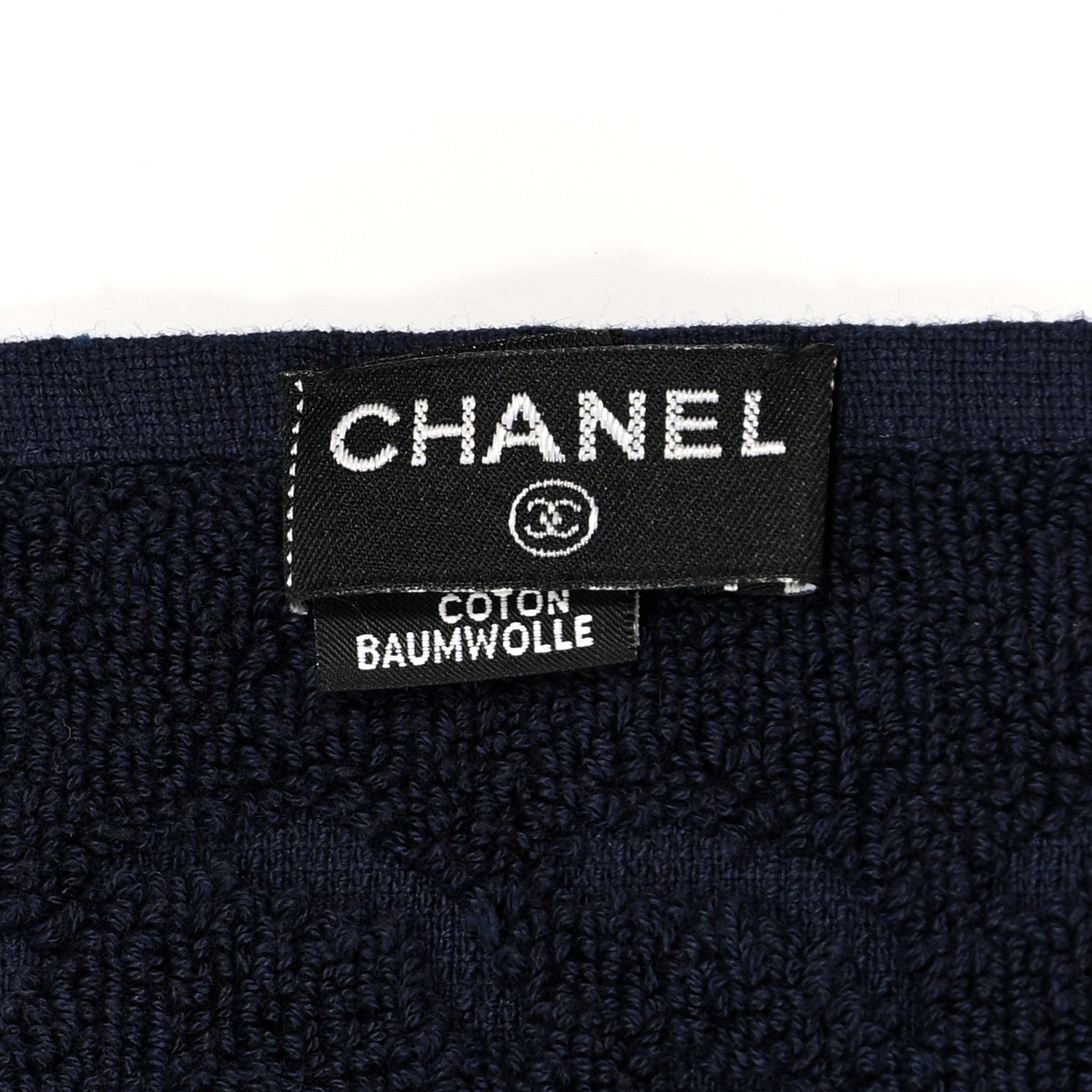 Chanel Terry Cotton CC Beach Towel Blue 5 of 5